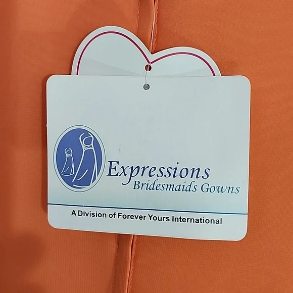 Expressions Dress Strapless Chiffon Overlay Maxi Orange Size 8 - Picture 12 of 17